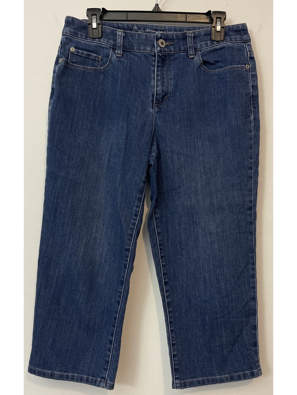 Christopher Banks Modern Fit Womens Size 6 Blue Denim Straight Capri Pant! A3280